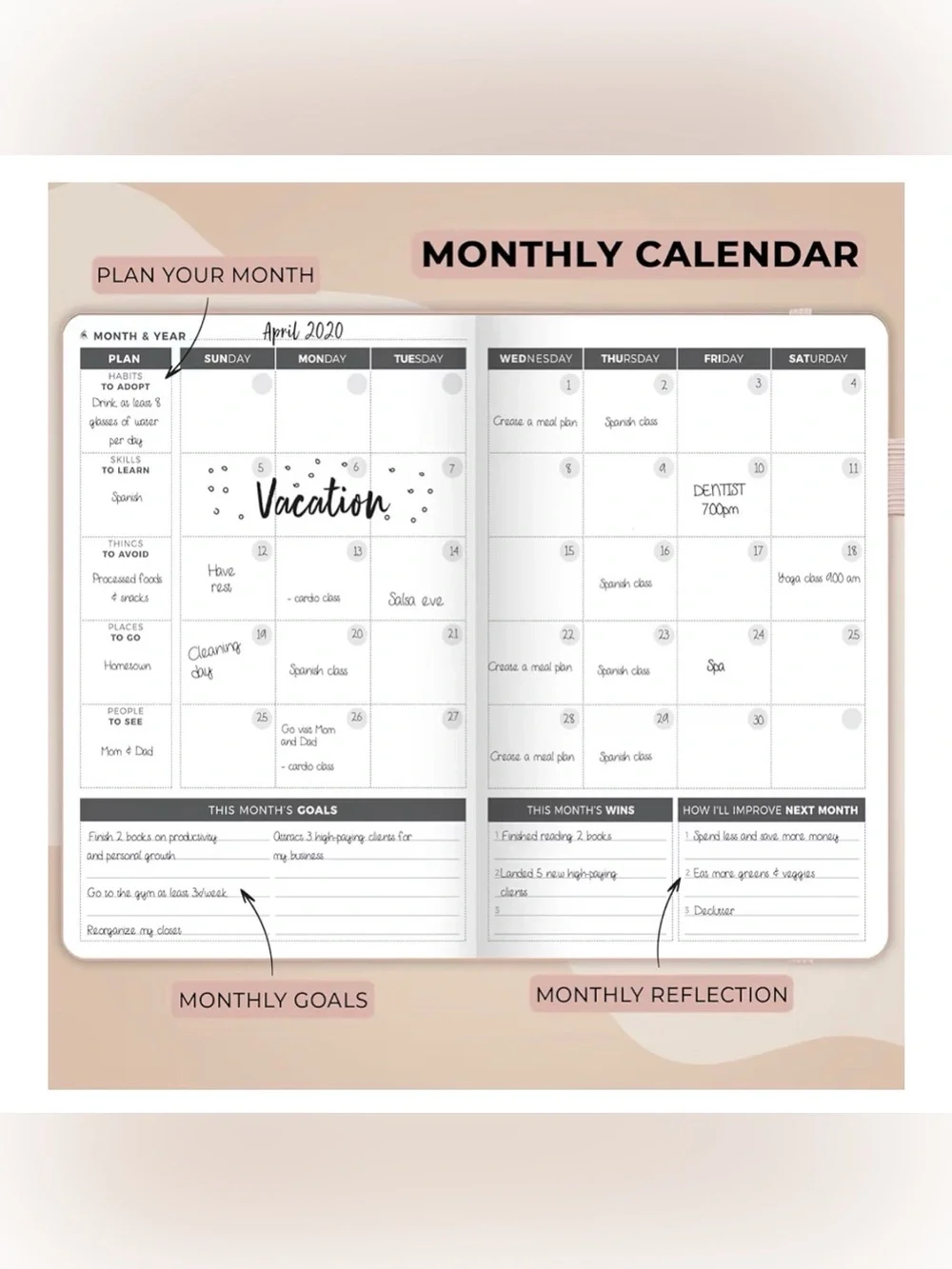 Daily Planner - Rose Gold Non-Dated Daily Planner
